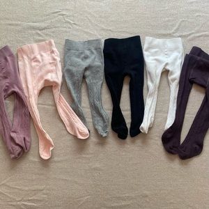9-12 Mo. Cable Knit Tights Lot Bundle Girls